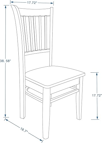 Miniatura 2 de Glenwillow Home Sillas de comedor de madera maciza con respaldo de husillo en blanco (juego de 2)