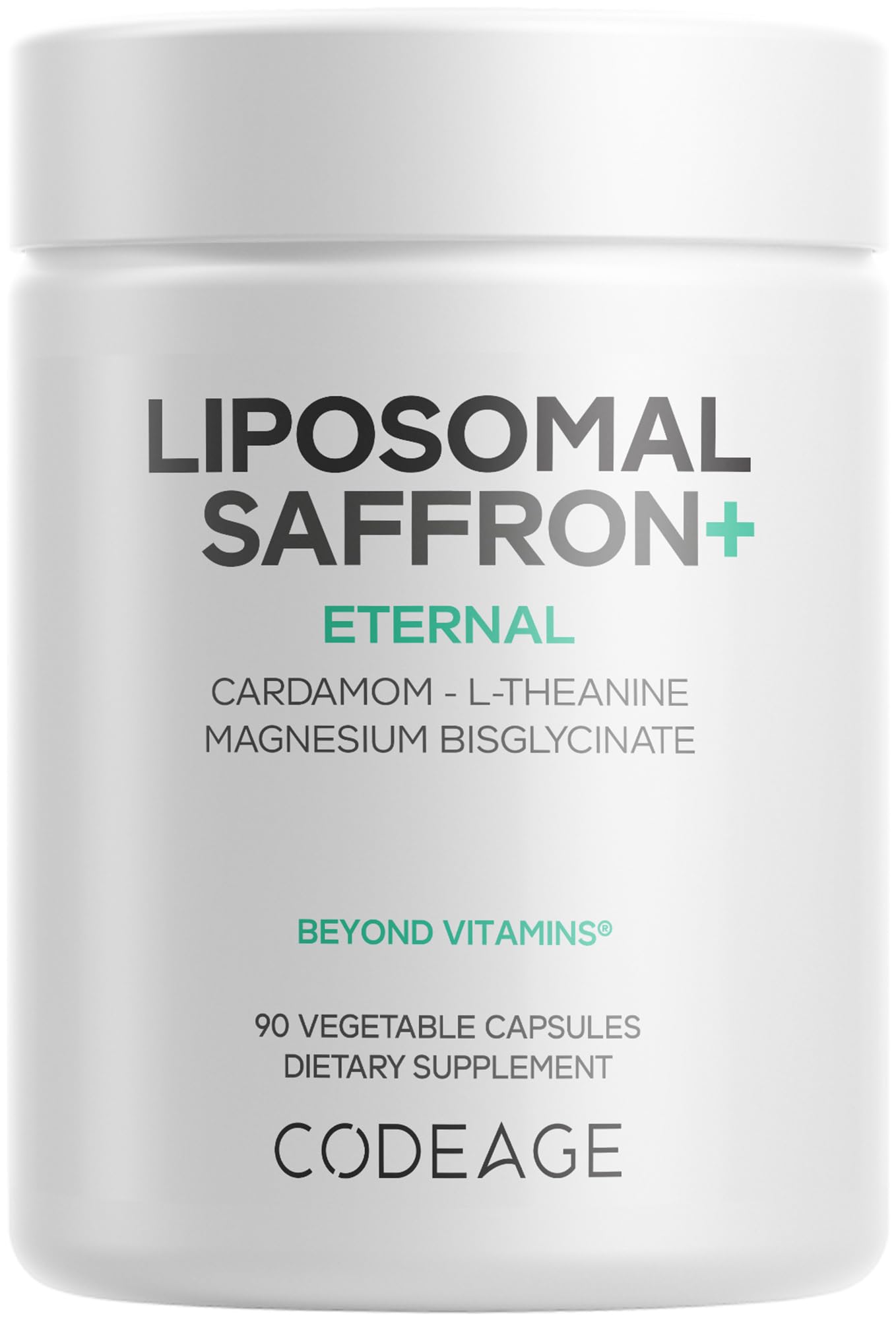 Codeage Liposomal Saffron+ Supplement, Magnesium, L-Theanine, 90 Capsules