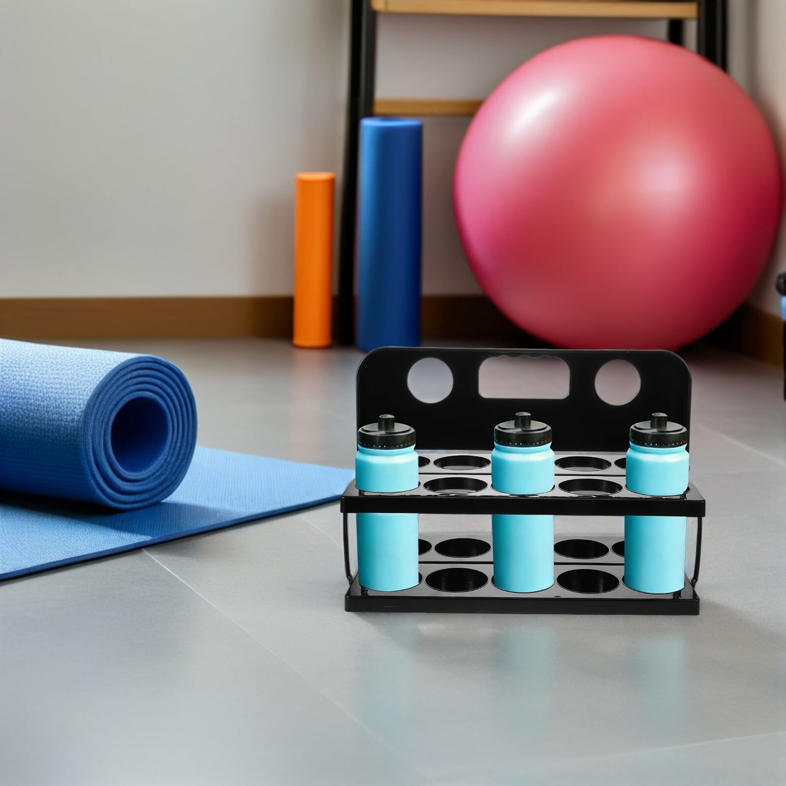 BESPORTBLE Portabottiglie Pieghevole in Plastica con Manico 10 Scomparti Porta Borracce da Viaggio Portabicchieri da Campeggio per Sport e Attività All’aperto