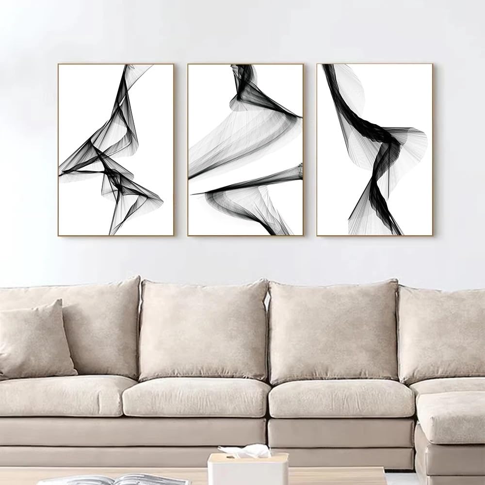 WUHBCZ Canvas Paints-Abstract Rotating Line Pattern Modern Minimalism Canvas Print Painting Poster Living Room Bedroom Porch Sofa Background Home Wall Decor-60 * 70cm/3PCS (No Frame)