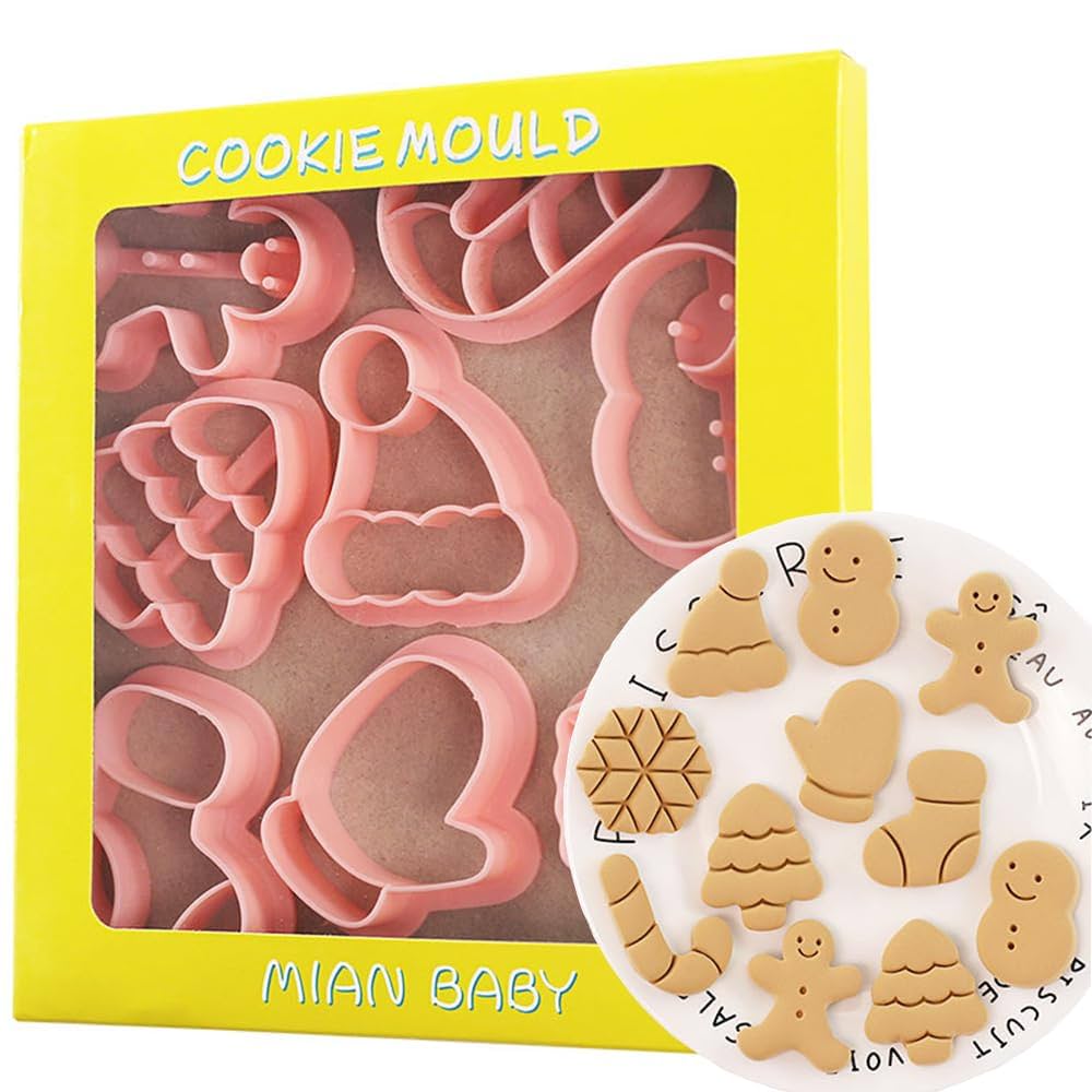 8 PCS Christmas Cookie Cutter Set Winter Christmas Pastry