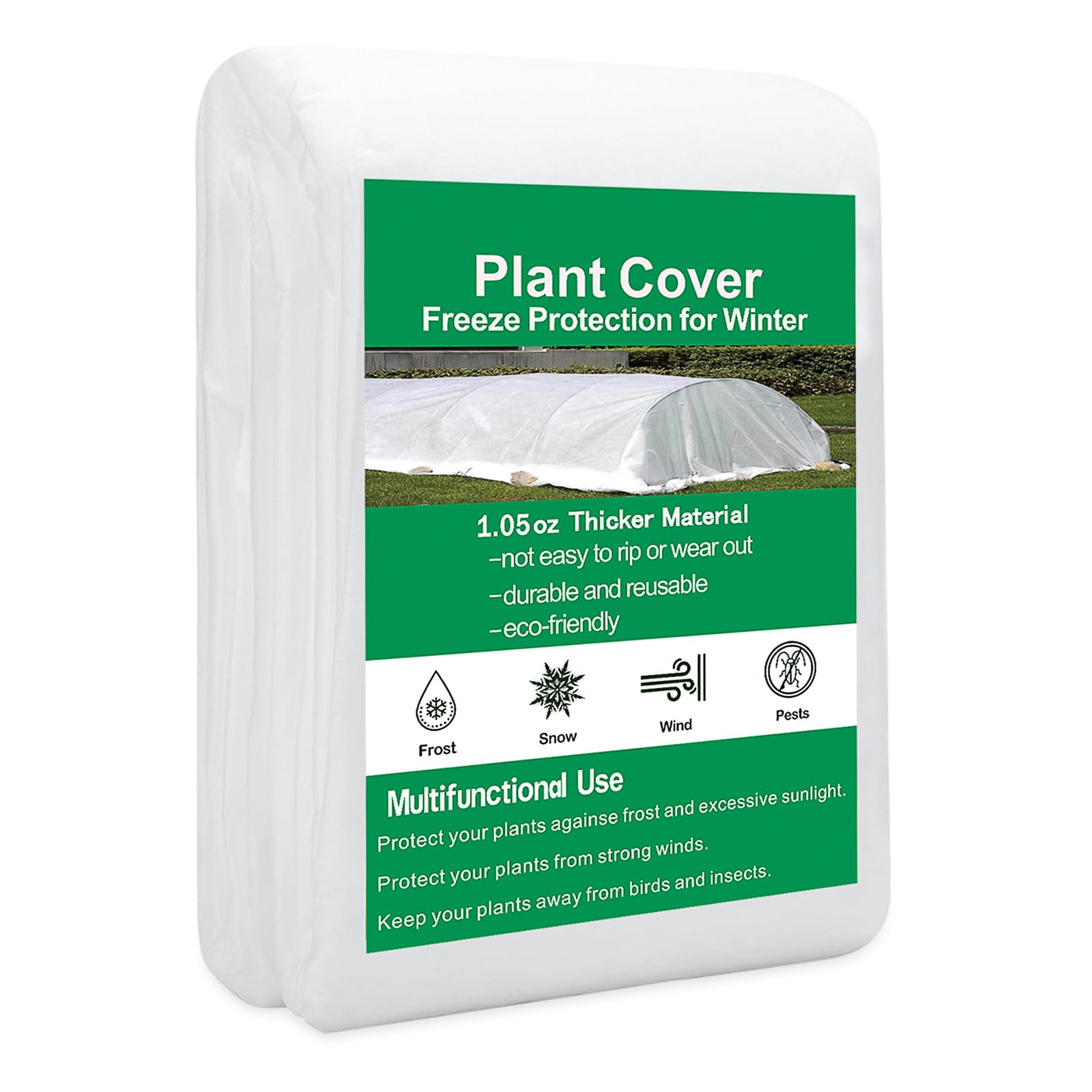 OdiuK Garden Fleece Frost Protection 30gsm 2M x 10M Horticultural Fleece Covers Heavy-Duty Non-Woven Frost Blanket for Breathable Plant Cover for Vegetables,Flowers&Shrubs,Reusable Garden Frost (10M)