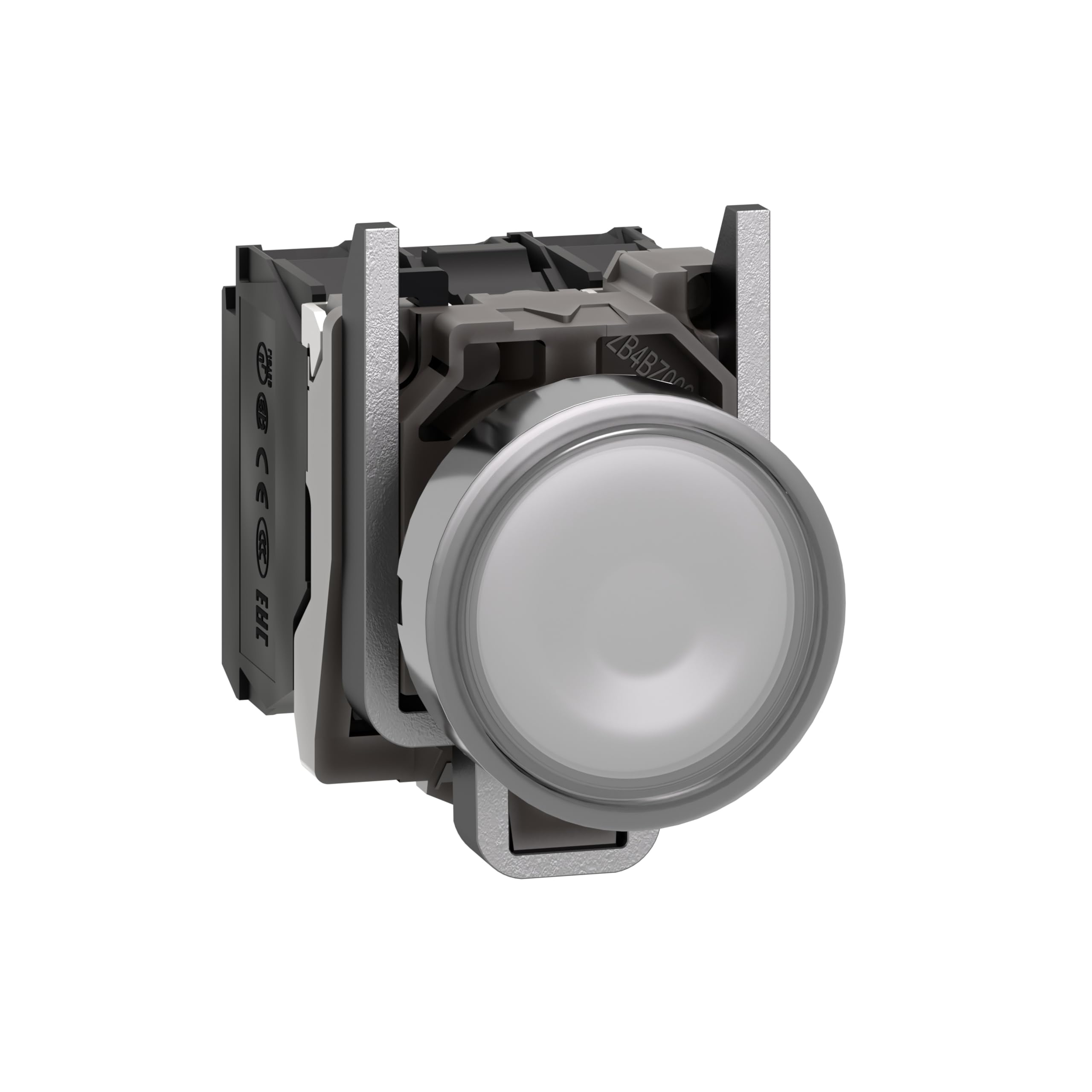 Schneider Electric Harmony XB4 - Illuminated Push Button Switch, Metal, Spring Return, 1NO + 1NC, 230…240 V AC, 22 mm Mount, Flush Operator Profile, XB4BW31M5, White