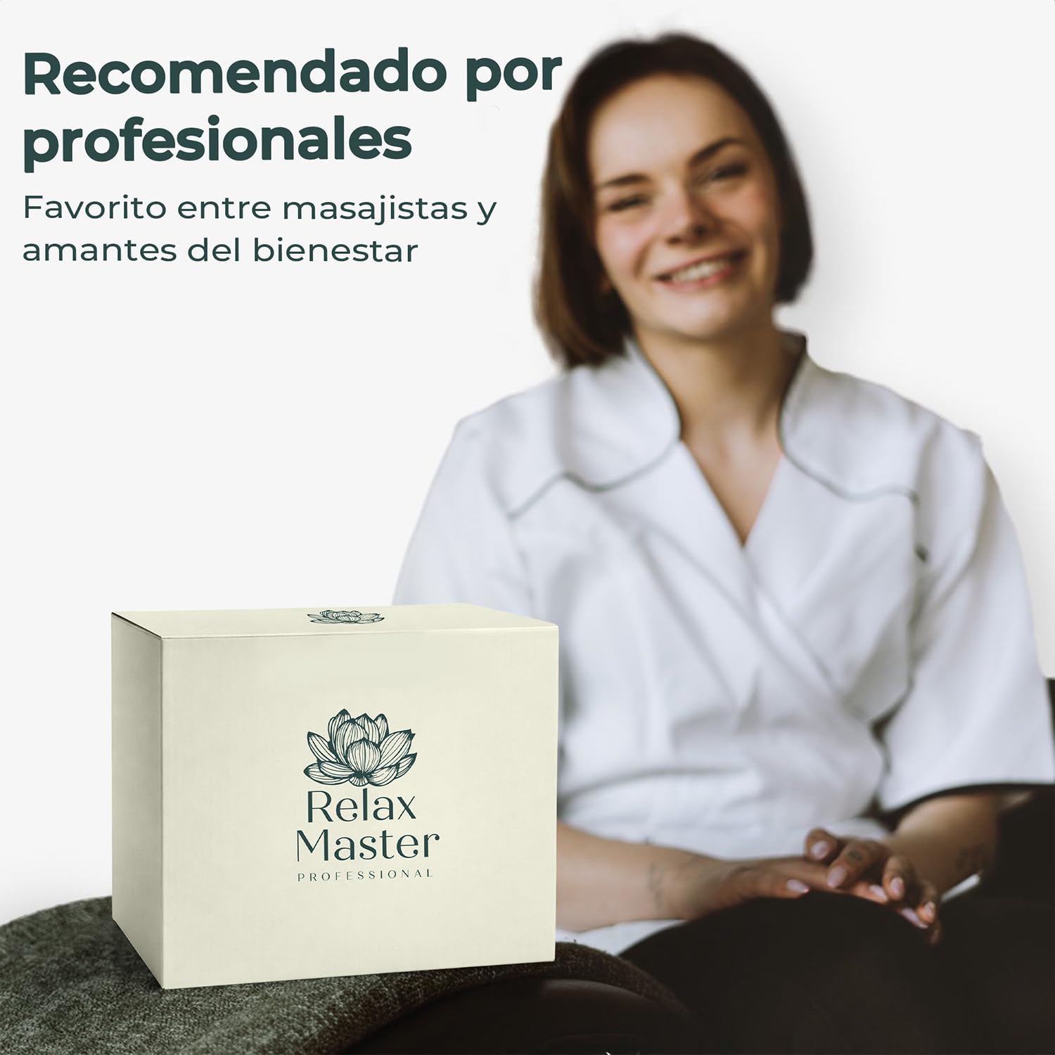 Relax Master Calentador de Aceite de Masaje – Jarra Vertedora de Cerámica – Temperatura Ajustable 33–100 °C – Calentamiento Rápido – Sistema Baño María.