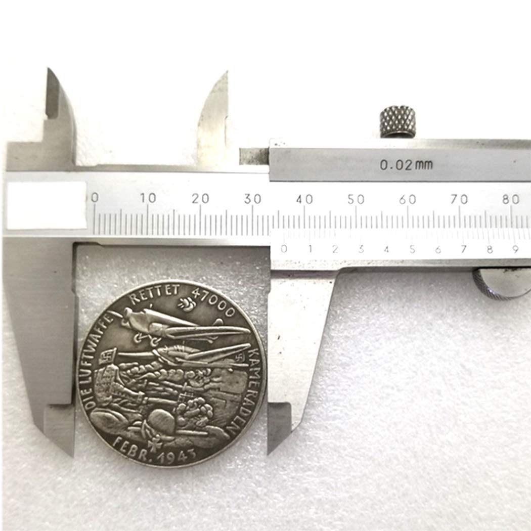 Pièces de monnaie allemandes historiques sculptées à la main de 1943 - Pièce commémorative non circulée - Outil pédagogique pour les enfants - Fait à la main - Expérience futur