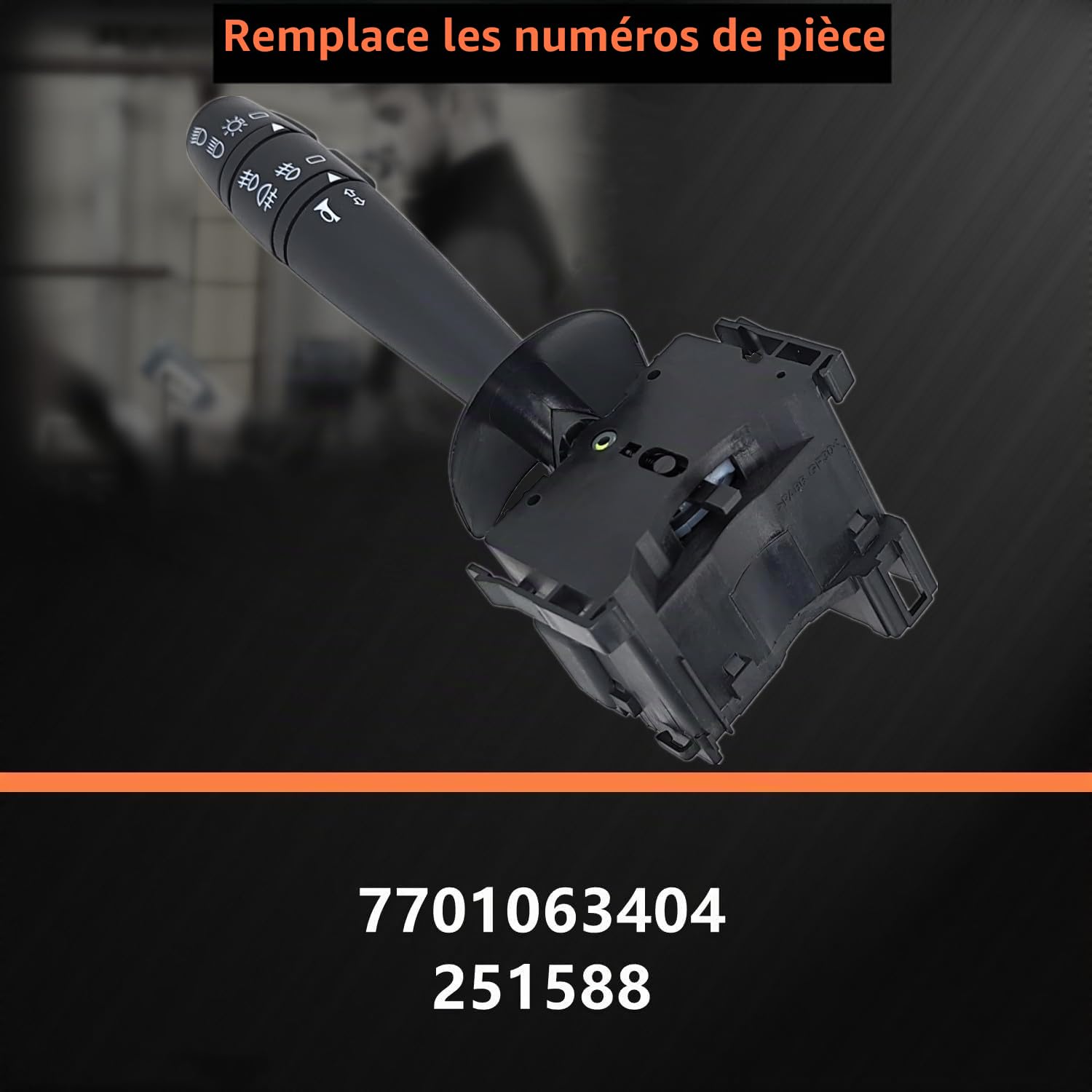 Commodo Clignotant voiture interrupteur phare tige de direction compatible avec Renault Twingo 2 2007-2024 7701063404 251588