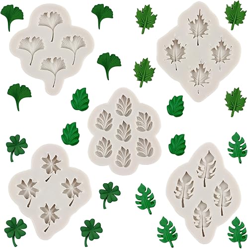 MYPRACS Moldes de silicona de hojas tropicales de helecho, molde de fondant, moldes de caramelo de hoja de Monstera para decoración de pasteles, disponible en Yaxa Costa Rica