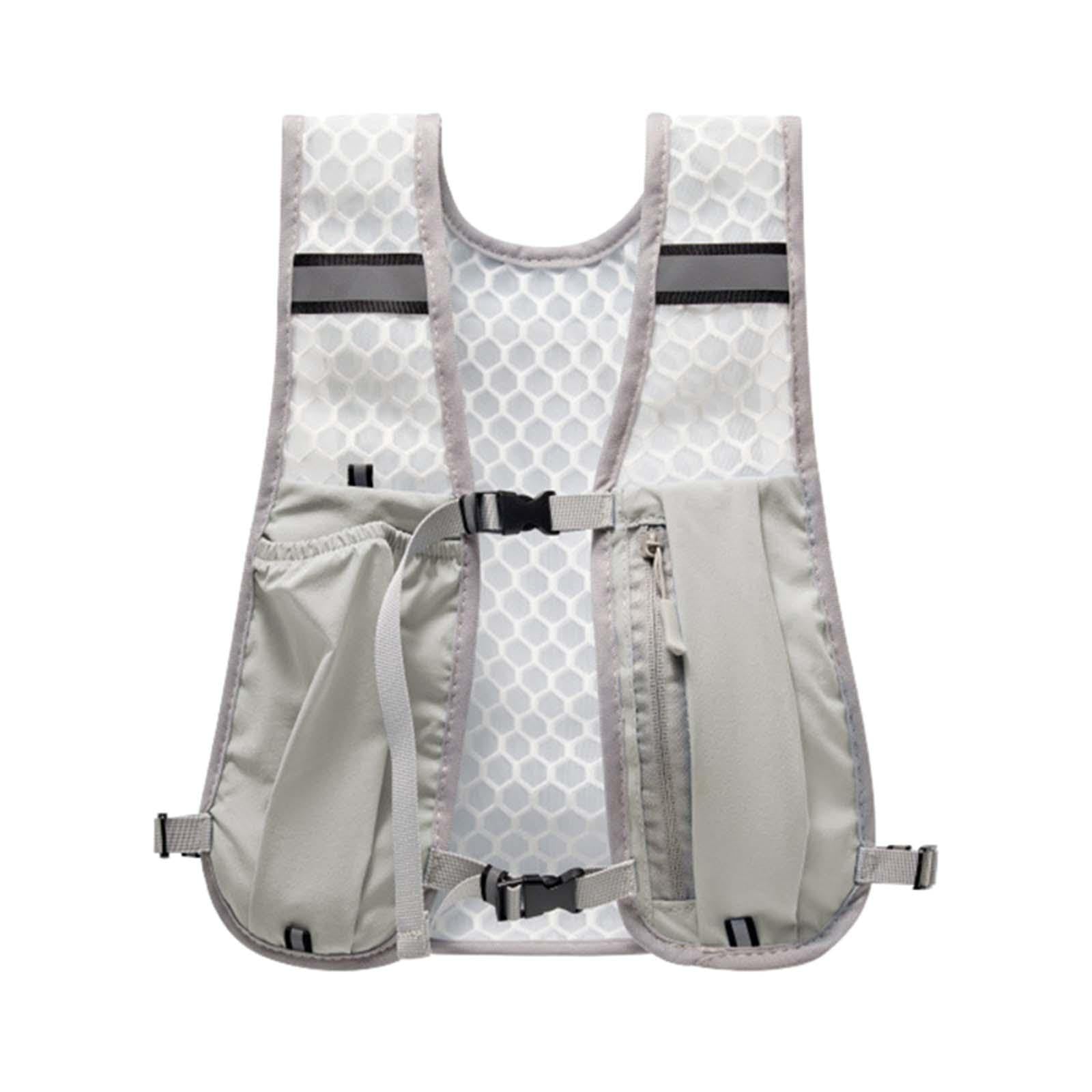 Hydration Vest for Men Women Reflective Water Pack Trail Race Marathoner Gray| Packs| Hiking Backpacks | & Outdoor Sports |Sporting Goods-image-43