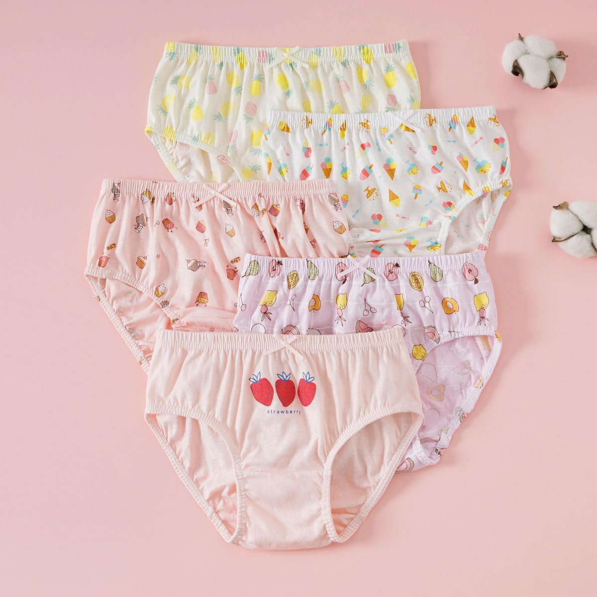 ♥︎110女の子5点セット♥︎ Amazon | 女の子 パンツ 5枚セット 綿100% 下着 柔らかい 子供