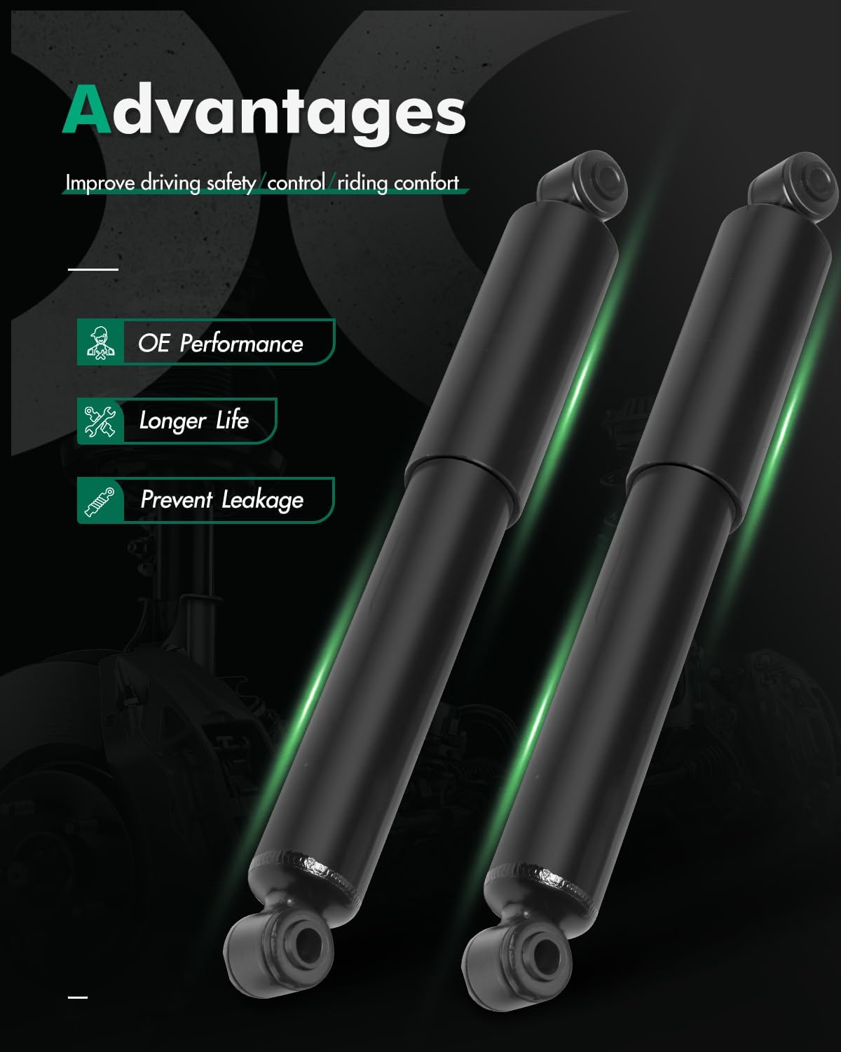 SCITOO Compatible fit for Shocks, Rear Gas Struts Shock Absorbers for Chrysler Grand Voyager/Town Country/Voyager,for Dodge Caravan/Grand Caravan,for Plymouth Grand Voyager/Voyager 37123 Set of 2