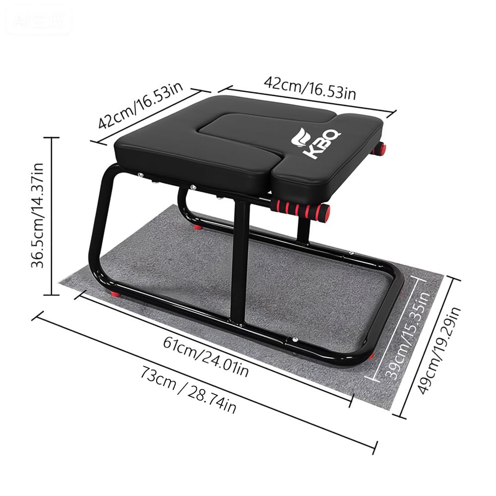 Multifunktionaler U-förmiger Hocker, 250 kg Kapazität, doppelte Armlehne, rutschfeste Yoga-Fitness-Hilfe, dicke, atmungsaktive Matte, Heim- und Fitness-Studio-Stabilitätshocker (schwarz)