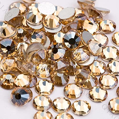 Colors Gsha Ab/Golden Shadow Non Hotfix Flatback Glue On Glass Rhinestones Gem Decorations