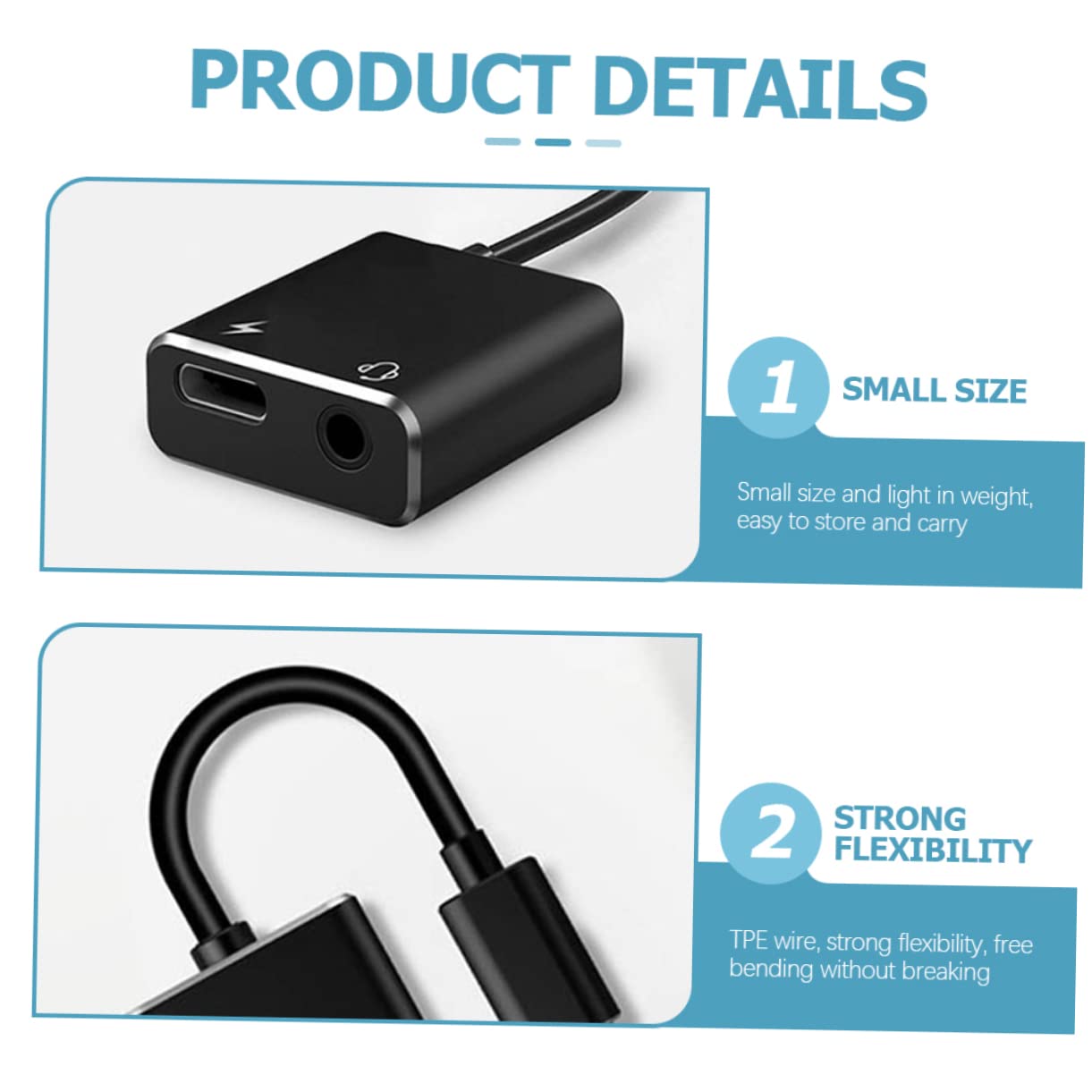 BESTonZON 5kawałki Adapter Usb c Do Słuchawek i Ładowania Adapter Audio Tpe Kompatybilny z Telefonami Tabletami Komputerami Praktyczne Rozwiązanie Do Jednoczesnego Słuchania i