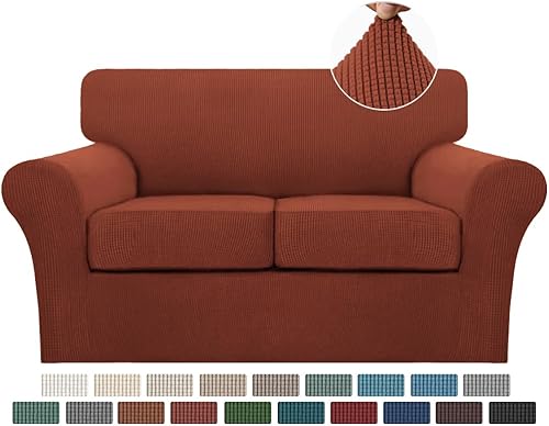 Miniatura 91 de Turquoize Fundas de sofá de 4 piezas para sofá de 3 cojines, funda de sofá suave para perros, fundas de sofá lavables con 3 fundas de cojín Biscotti