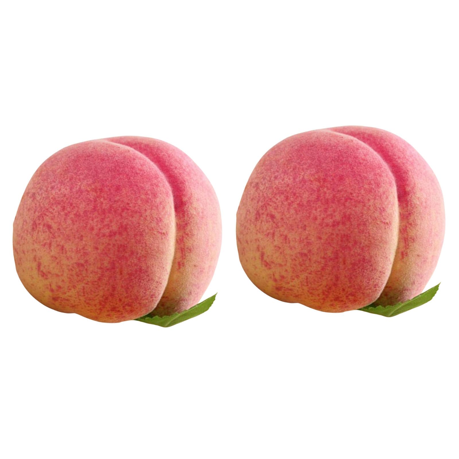 Hsyzygian 2Pieces Simulation Peach Artificial Fruit for Kitchen Decoration and Festival Celebration Peaches Economical Fruit