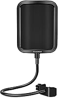 Vista 1 de Aokeo Filtro pop de metal, capa de malla metálica para micrófono Hyperx QuadCast, Blue Yeti y otros micrófonos, escudo pop con brazo flexible