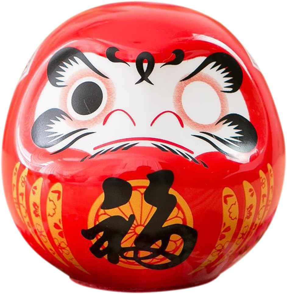 Ceramic Doll Japanese Daruma Fortune Statue Daruma Ceramic Mini Japanese Statue Daruma Figurines Daruma Miniature Porcelain Daruma