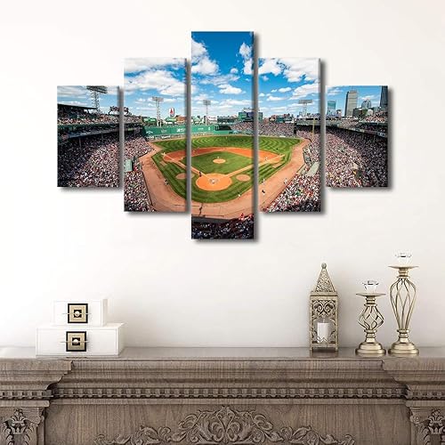 Miniatura 57 de Decoración de pared, lienzo para estadio deportivo de Estados Unidos, arte de pared moderno Fenway Park en Boston, arte de pared para oficina, sala