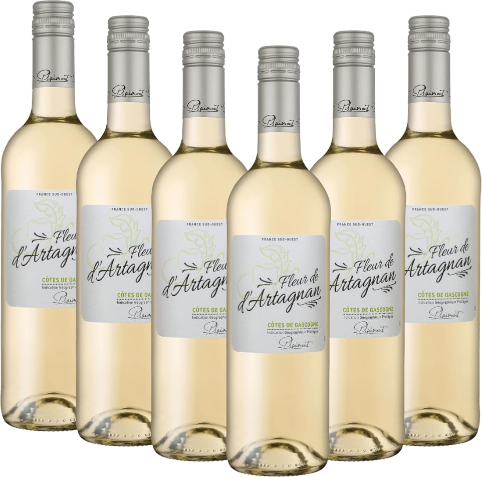 Fleur de d'Artagnan Blanc Côtes de Gascogne Plaimont VINELLO Weinpaket (6 x 0,75l) inkl. VINELLO.weinausgießer
