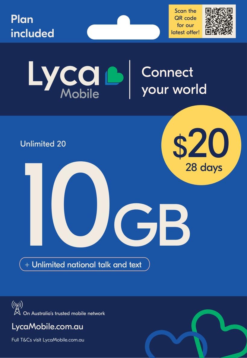 LycaMobile AU 20 Bundle SIM Electronics