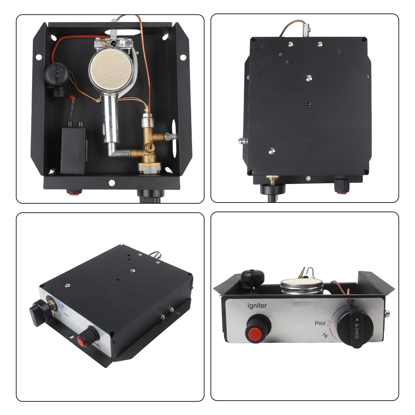 Terrassenstrahler Brennermodule 47000 BTU Terrassenstrahler Brenner Steuerbox Ersatzteile Glasrohrheizungen Steuereinheit mit Thermoelement für Außenturm Propangasheizungen (B)