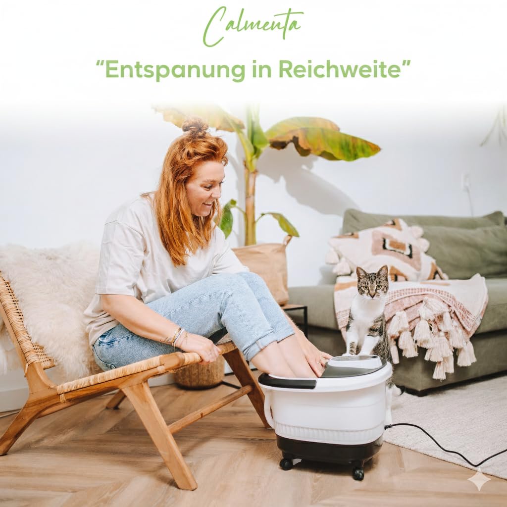 XXL Fußbad 12L – Automatische Radmassage & Infrarot – Fußsprudelbad 48°C mit Shiatsu – Elektrische Fußbadewanne - Entspannung Fußpflegegerät