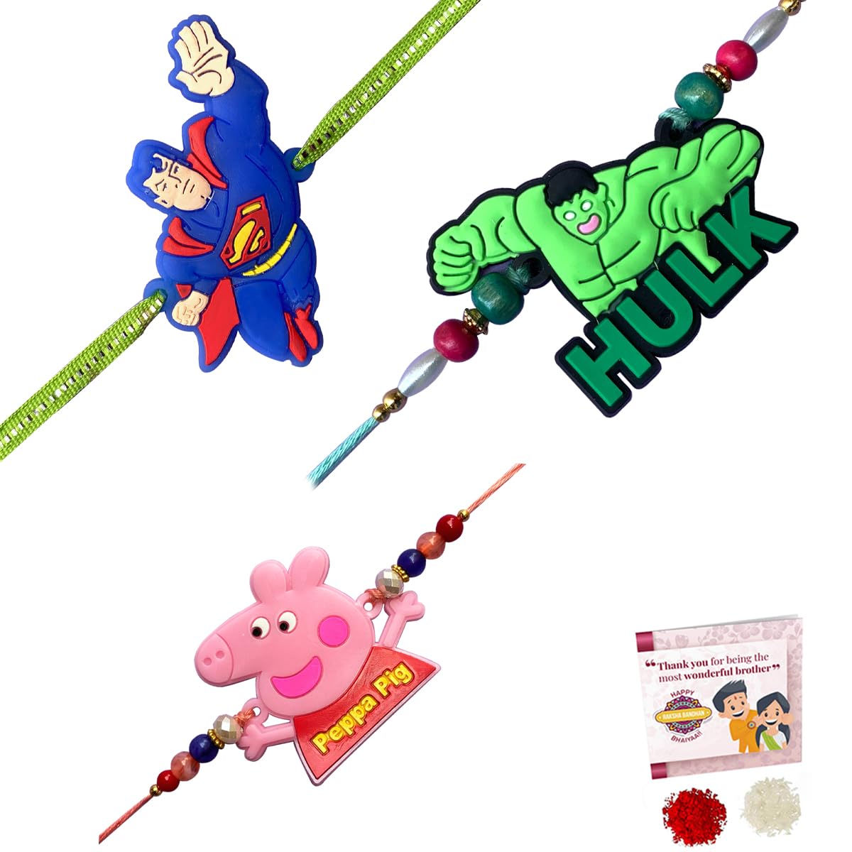 Fabdrap - Cartoon Rakhi for Baby/Kids Set of 3 - Rakhi with Greeting Card(Style 3) (B09BNNY25G) Amazon Price History, Amazon Price Tracker