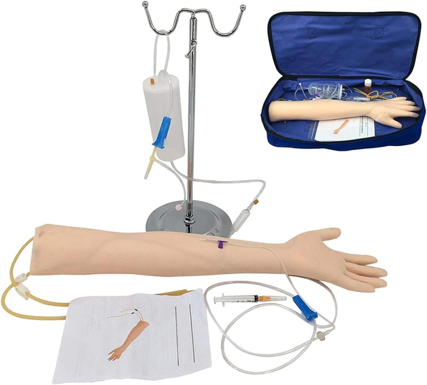 Kadxyan IV Arm Injection Practice Mannequin, Nurse Blood Drawing Practice, Phlebotomy Practice Kit, Venipuncture Practice Kit, Realistic Feeling, with Blood Recovery Function, for Medical Students
