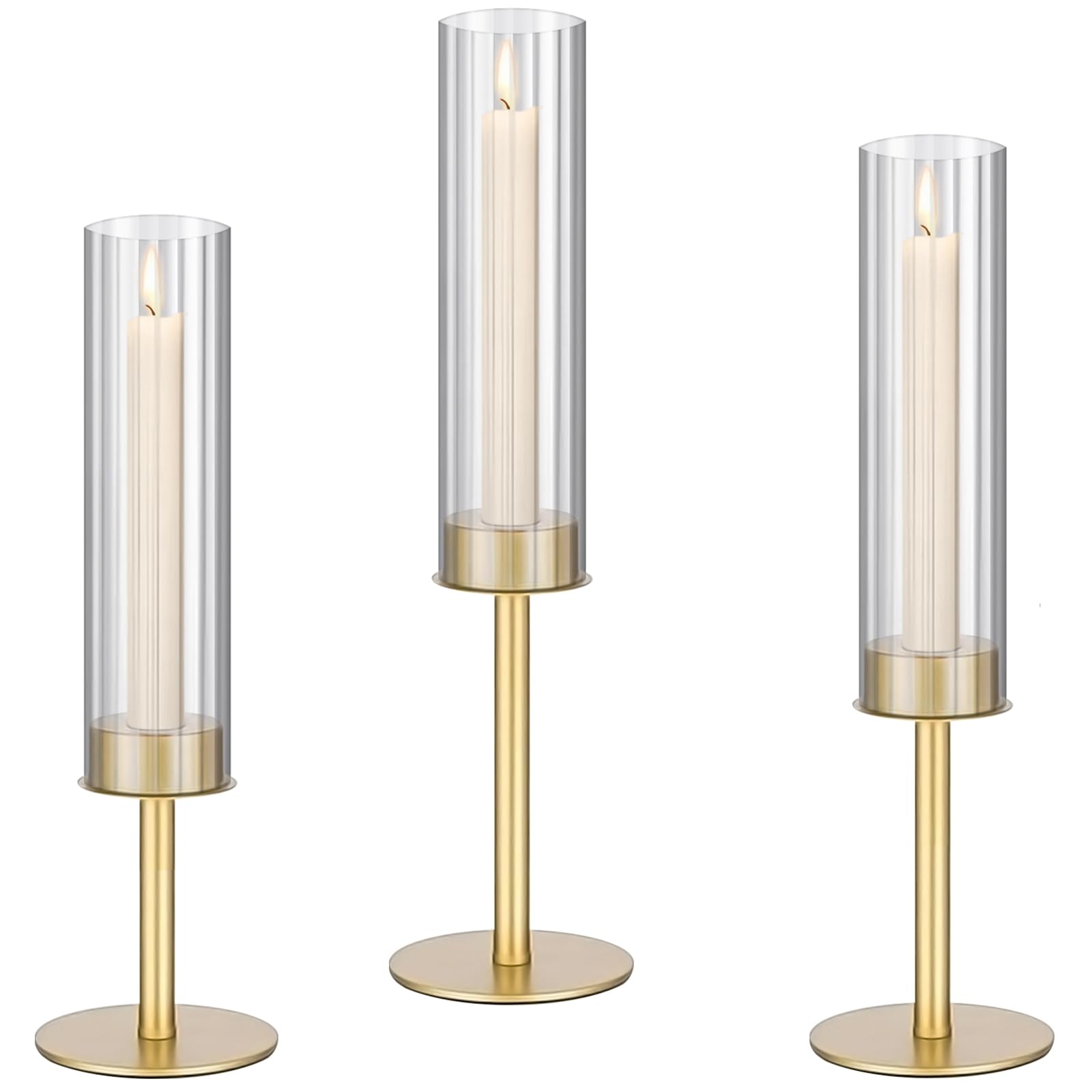 Gold Hurricane Candle Holders - Set of 6 -8