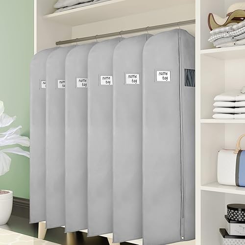 Miniatura 6 de Bolsas de ropa KEEGH para colgar ropa 152 cm (Juego de 6) Bolsas de vestir para vestidos Bolsas de vestido largo para almacenamiento en el armario