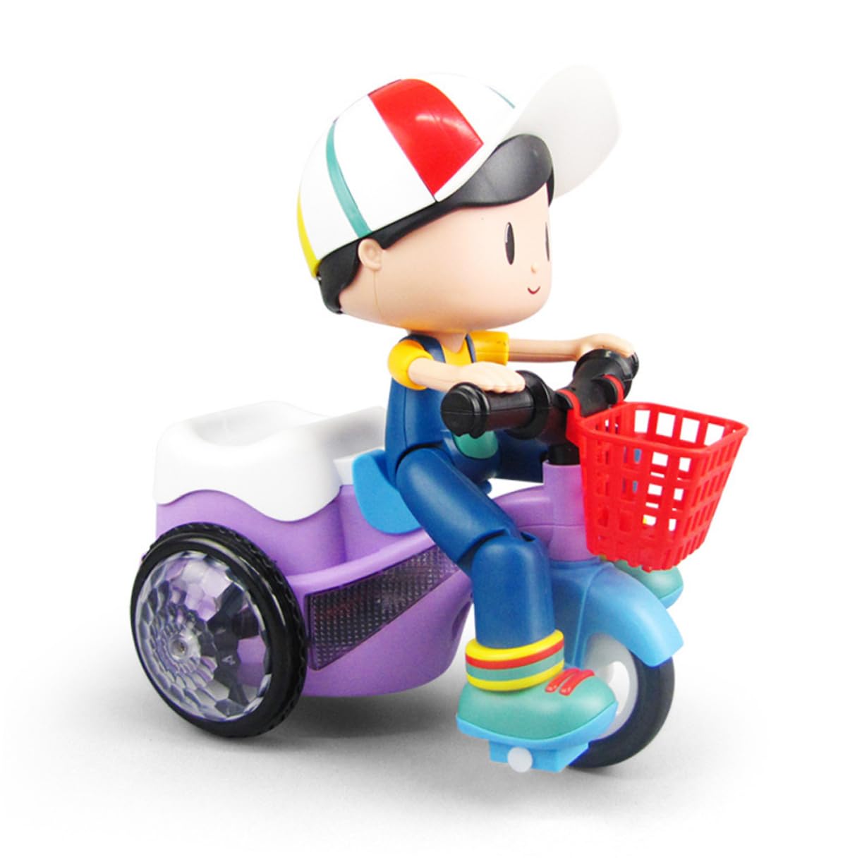 BCOATH Boys and Girls Trike Tricycle Toy for Children Music and Led Lights Easy Assembly Random Color