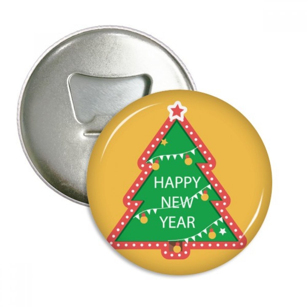 Badge Joyeux Noël arbre cartoon aimants réfrigérateur argent