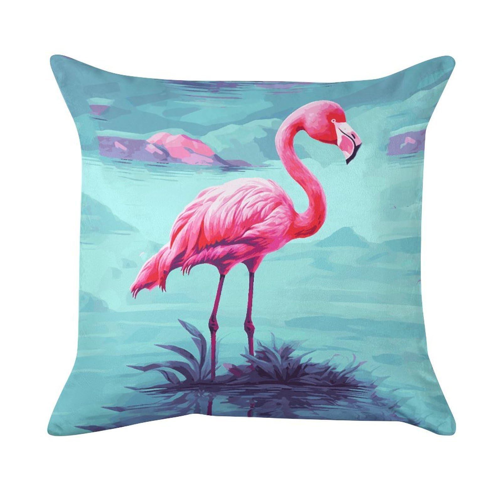 MUSM Pink Flamingos Throw Pillow Cover Standard Pillowcases with Invisible Zipper Luxury Cozy Velvet Pillow Shams Ultra Soft Lumbar Pillows Shells Decorative Square Cushion Cases