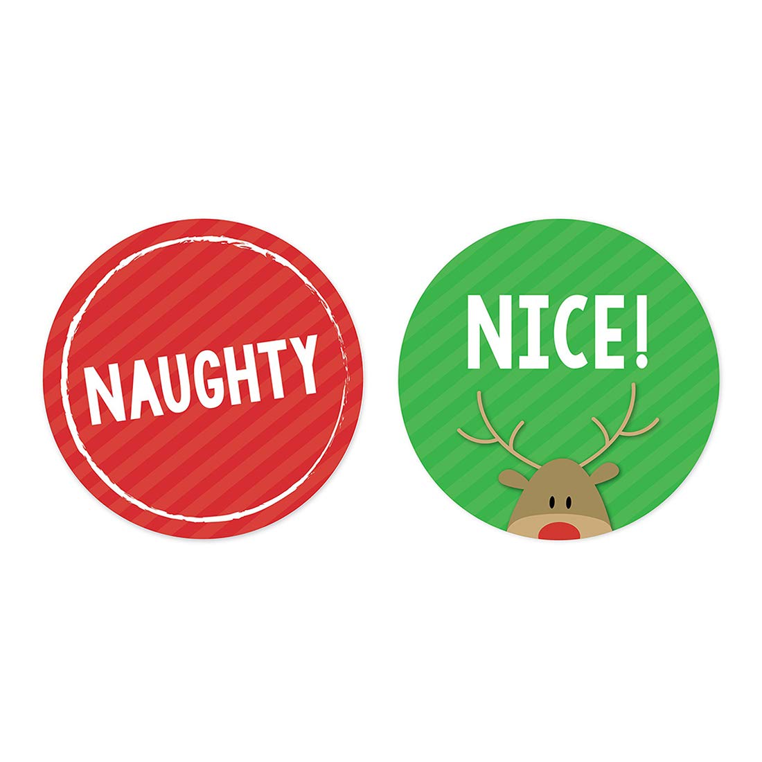 Andaz Press Christmas Collection, Round Circle Gift Label Stickers, Naughty Or Nice, 40-Pack Naughty Or Nice Stickers Christmas Circle Sticker
