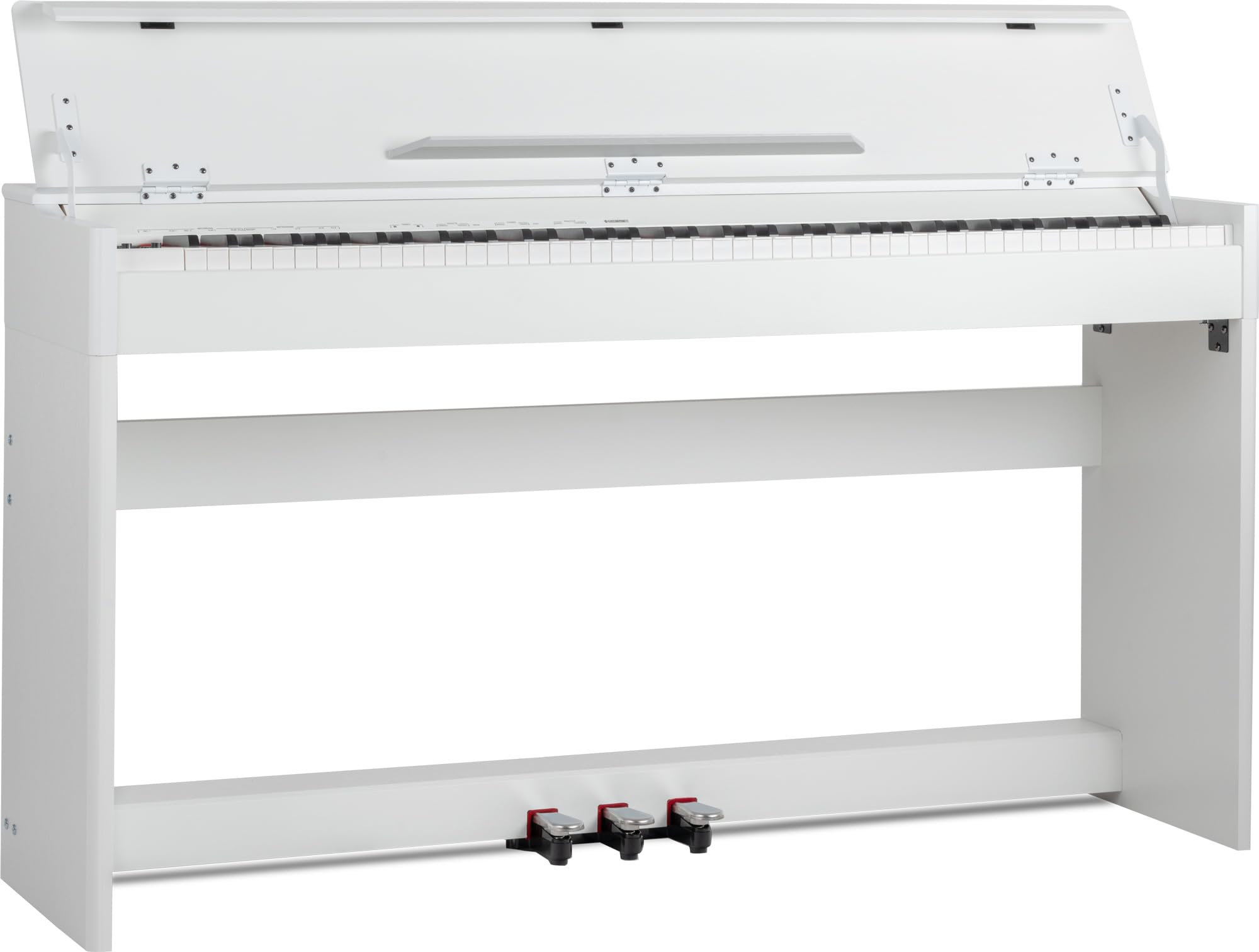 McGrey DP-18 WM Pianoforte Digitale Bianco Opaco - 88 Tasti Tastiera con azione a martello - Pianola musicale con USB, 128 suoni, 128 polifonie, 3 pedali - Piano digitale per scuola