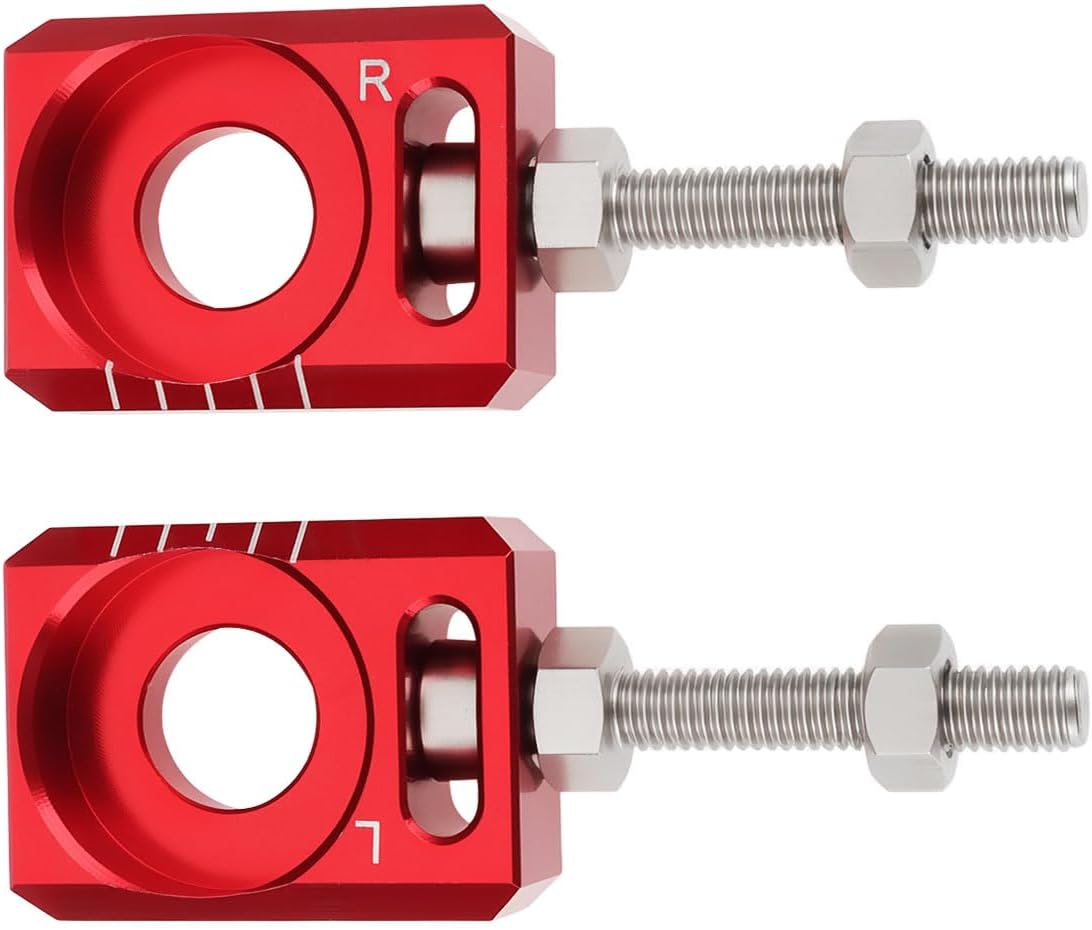Pair Rear Chain Adjuster Tensioner Aluminum Blocks Set Compatible with Surron Light Bee Black