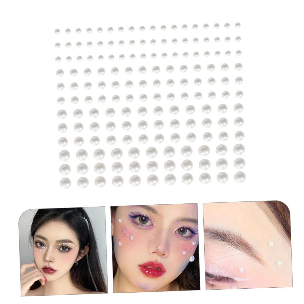 VALICLUD 4 set Gioielli Per Il Viso Perle Gemme Per Il Viso Gioielli Per Il Adesivi Di Cristallo Per Il Gemme Per Il Trucco Per Il Trucco Per Il 6 fogli*4
