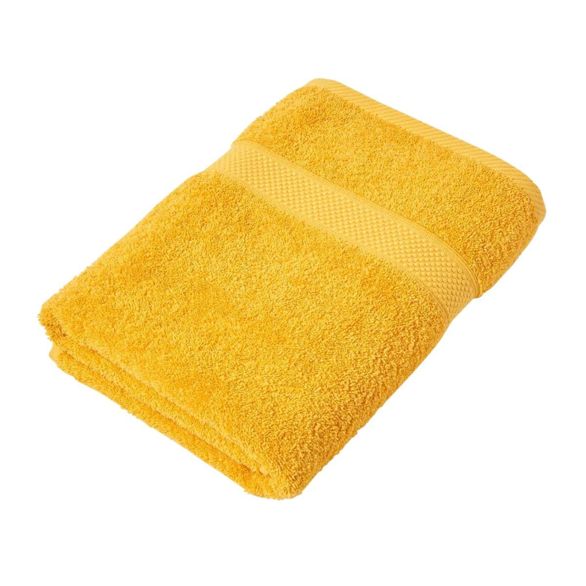 Homescapes Jaune Turkish 100% Cotton Bath Sheet Super Soft Ochre Yellow