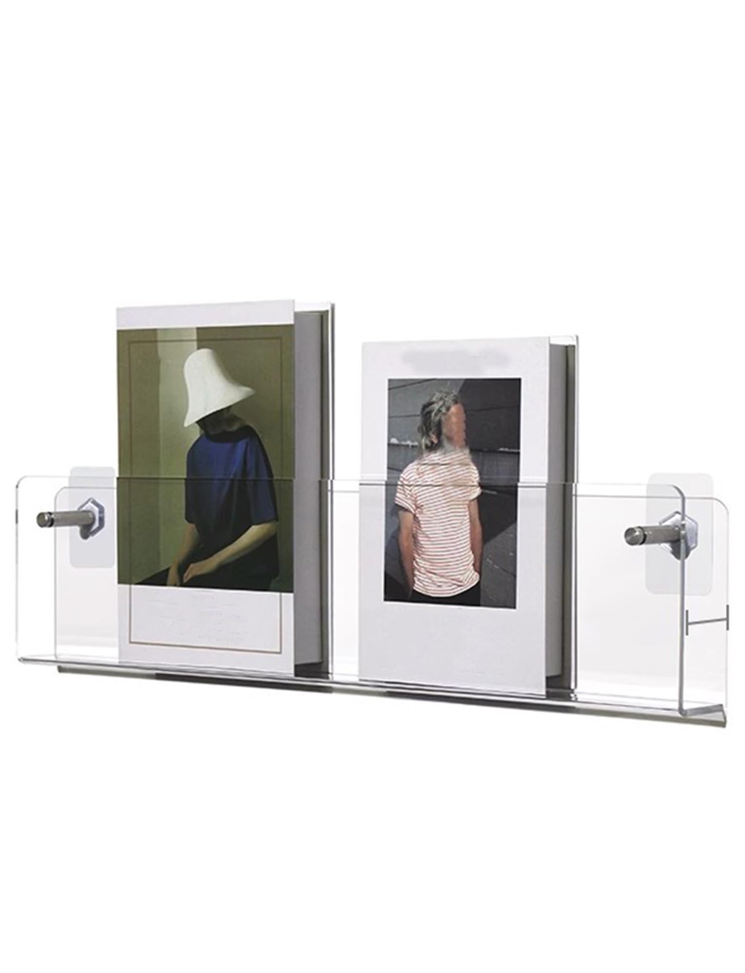 akrylowa półka ścienna na książki, Akrylowy organizer do montażu na ścianie, magazyn, dokument, broszura i wizytówka, 40-120 cm | No Punch,43.31inch/110cm