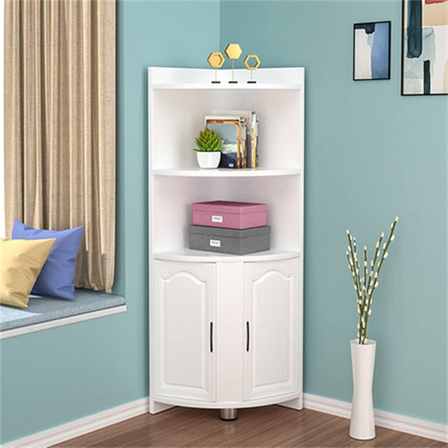 コーナー用三角キャビネット Amazon｜JSLJDM コーナーキャビネット 三角収納食器棚 コーナー