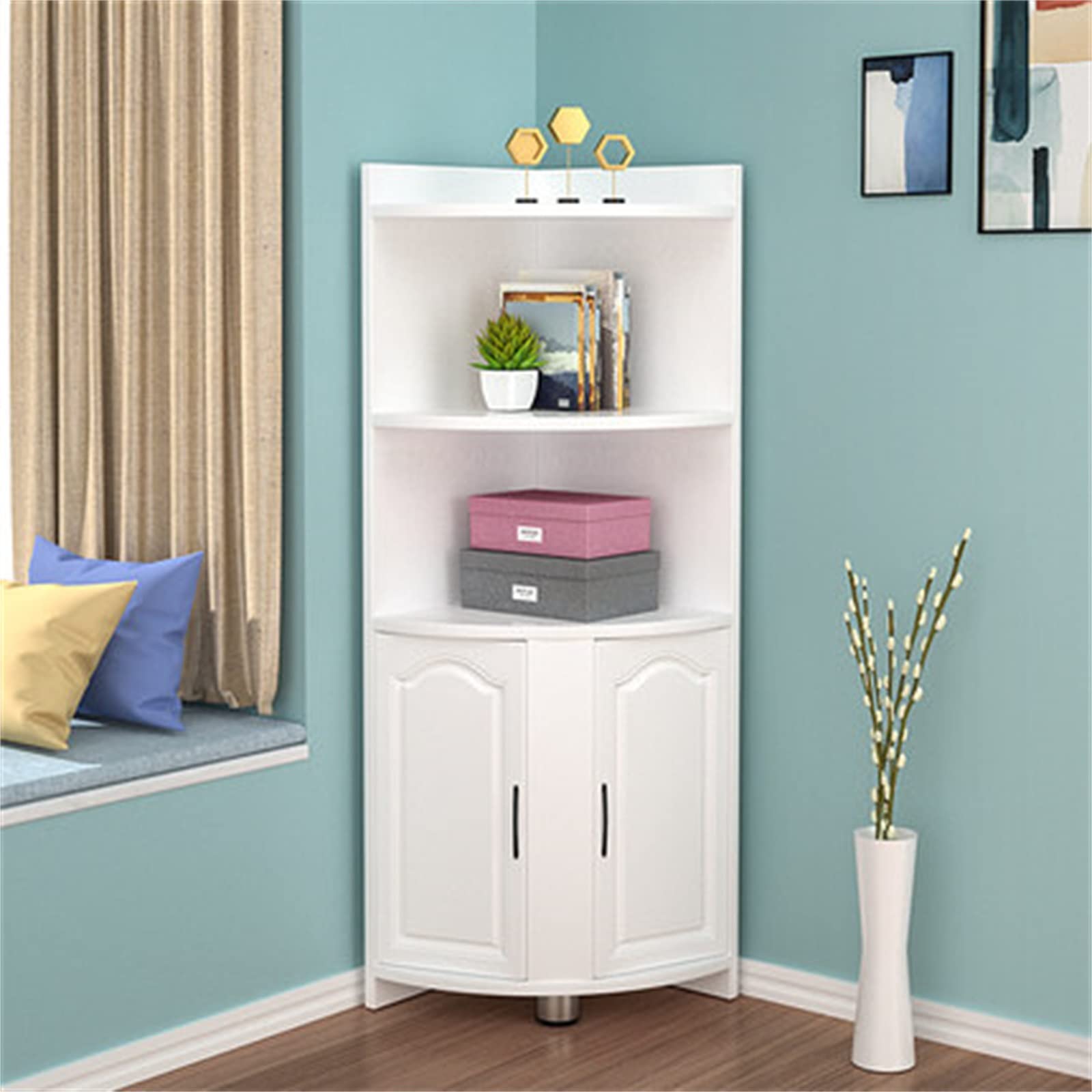 Amazon.co.jp: コーナーキャビネット 三角形のキャビネットソファ