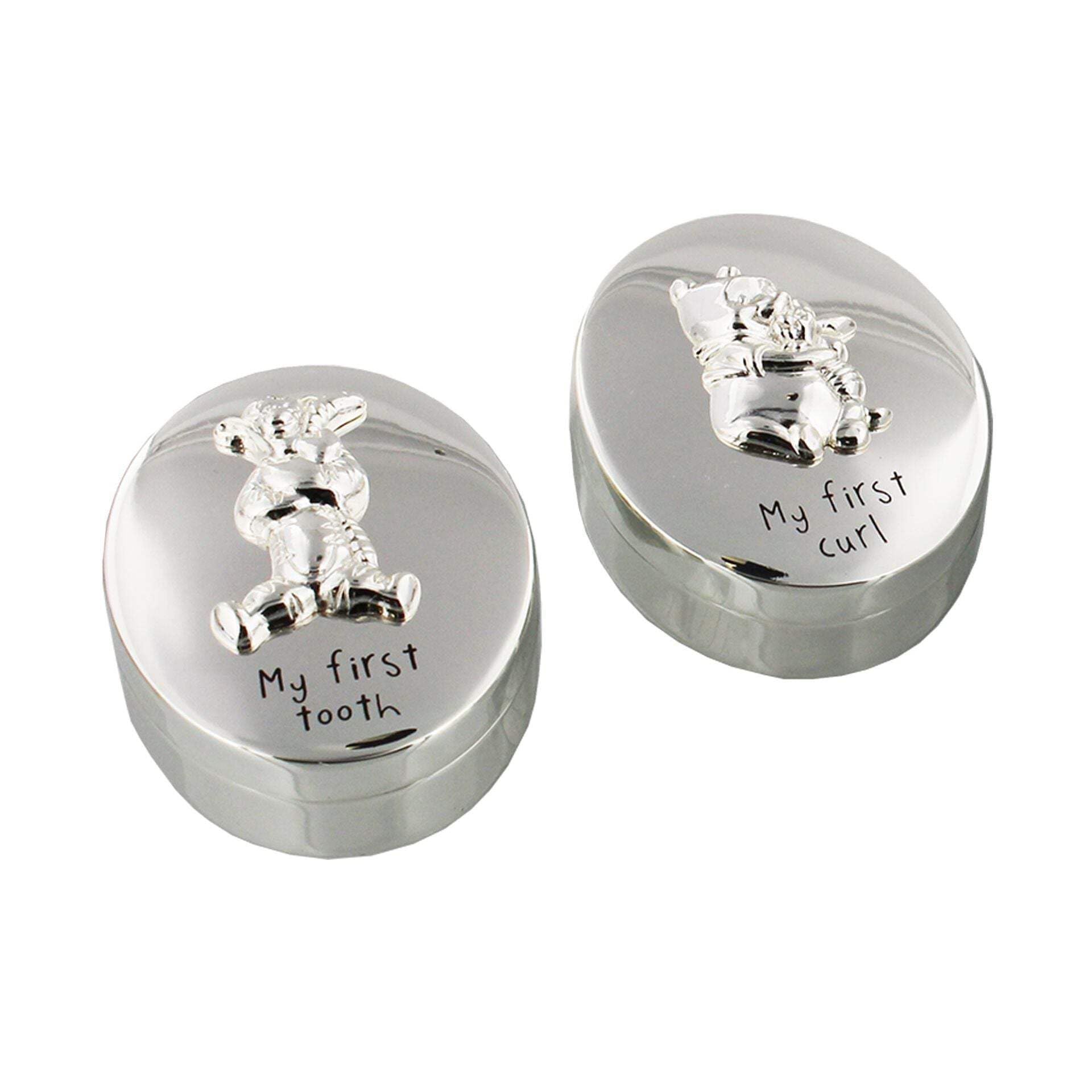 Winnie The Pooh S/P First Tooth and Curl Set Baby Shower Christening DI127