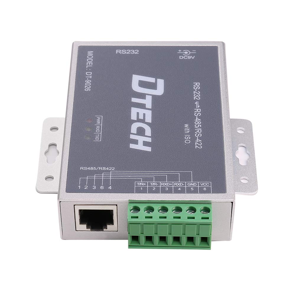 DTech Active Isolated RS232 auf RS485 RS422 Konverter mit RJ45 Serial Port Terminal Board Power Adapter DB9 Kabel optische Isolation Schutz 2,5 kV