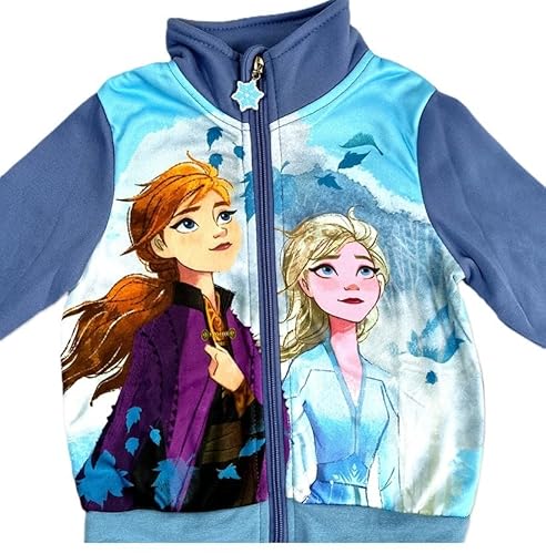 eplusm Frozen Trainingsanzug für Mädchen 2-teiliges Set Jogginganzug mit Reißverschluss Sportswear Geschenk für Mädchen (DE/NL/SE/PL, Numerisch, 122, Regular, Dunkelblau)