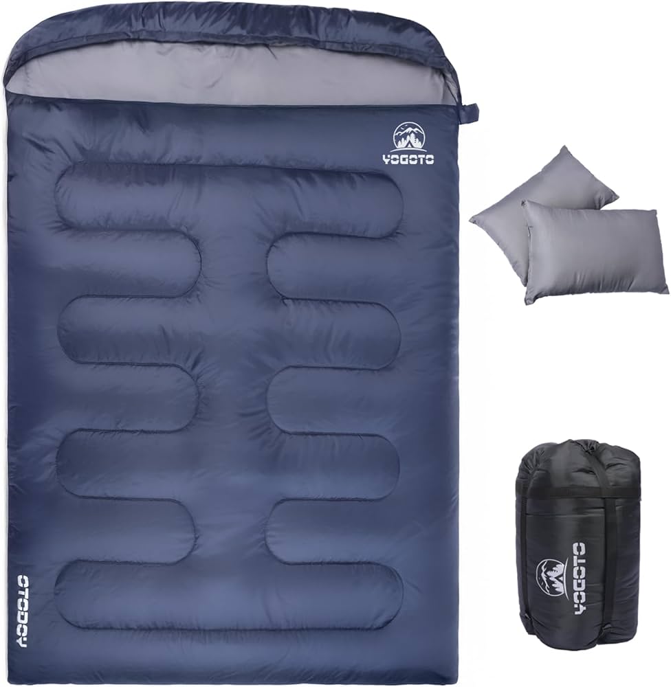 Amazon.co.jp: YOGOTO 寝袋 2人用 封筒型 オールシーズン 3.4kg 連結