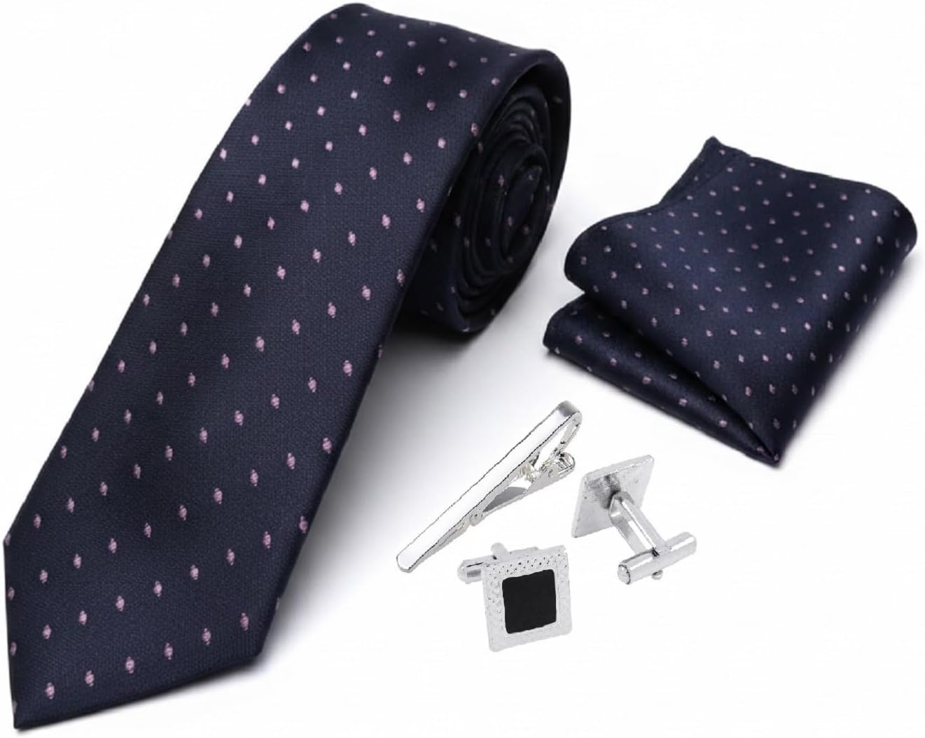 - Tie for Men – Micro Silk Neck Ties Set with Cufflinks Tie Pin, Pocket Square & Combo Necktie Sets for Office Wear, Formal Suits And Weddings