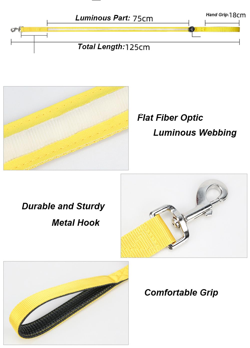 Luminoso Correa de Perro con Luz 1.2m Correas para Mascotas Recargable Visibilidad LED Correa para Perros Caminata Nocturna (Rojo)
