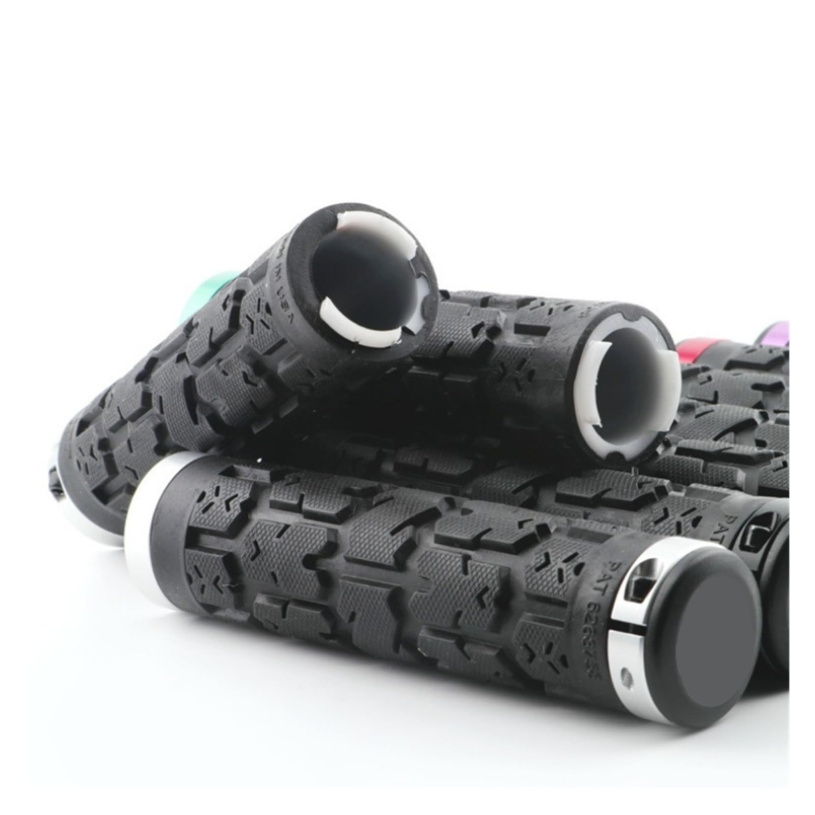 Fahrradgriffe mit Doppelring-Verschluss, Mountainbike-Lenkergriff, rutschfeste MTB-Manschetten, stoßdämpfende Lenkerabdeckung(Purple)