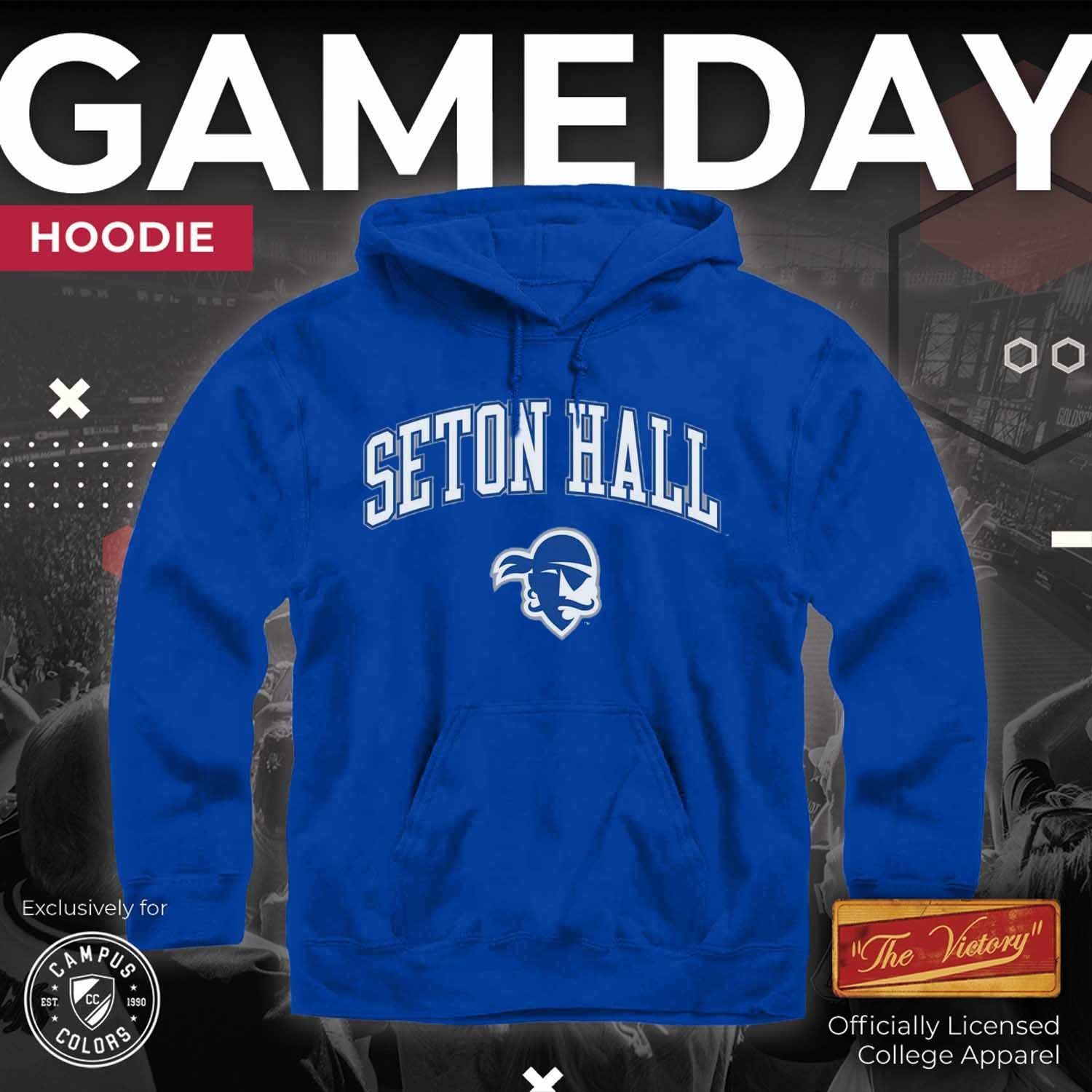 Campus Colors NCAA Unisex Hooded Sweatshirt – Long Sleeve Gameday Sweatshirt With Arch Logo, Royal, Medium