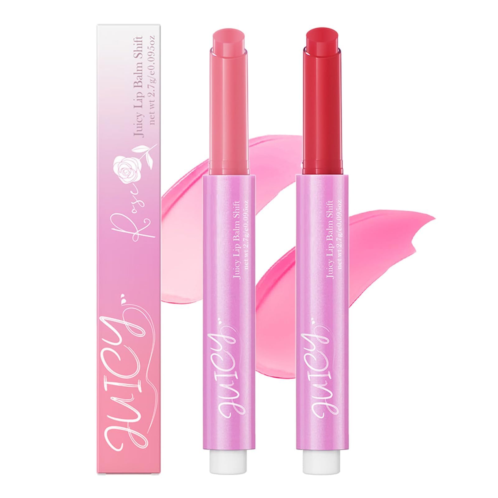 NALACAL2 Pack Juicy Lip Balm Shift - Fruit Flavored Moisturizing and Glossy Lip Care, Lip Plumper, Tint, Balm, Lip Gloss Cute, Glow, Korean, Moisturizing Hydrating Lip Balm, For Women Girls